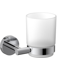 Стакан для ванной Lemark BELUGA подвесной, сталь, стекло, хром (LMA-8035S-C)