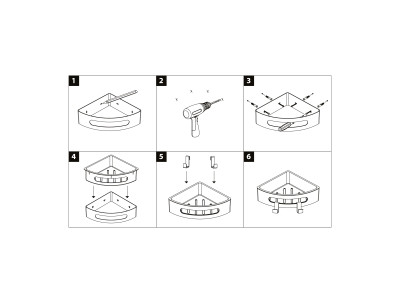 Полка для душа угловая Lemark SHELF LINE из нерж. стали с крючками, графит/вставка-пластик графит (9776048)