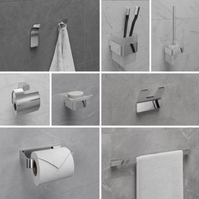Крючок двойной Lemark SMOOTH LINE для полотенец и халатов, хром (9711004)