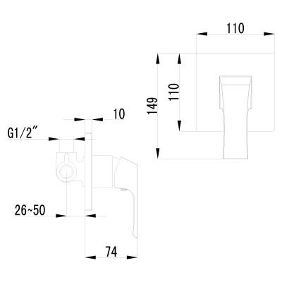 Смеситель для душа Lemark Unit (LM4523C)