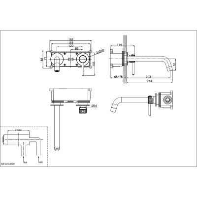 Смеситель Lemark Beluga для раковины встраиваемый (LMF-8033B-BRLG)