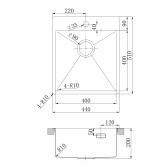 Кухонная мойка Lemark JANGA 440 прямоугольная из нержавеющей стали цвет: графит (9936103)