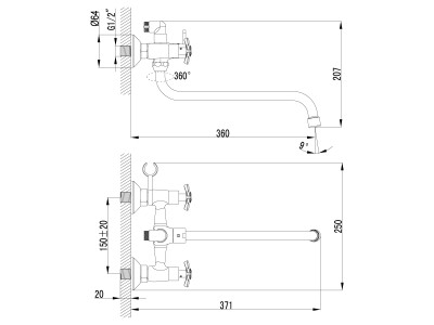 Смеситель для ванны Lemark Partner (LM6541C)
