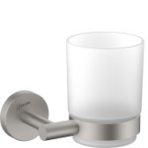 Стакан для ванной Lemark BELUGA подвесной, сталь, стекло, брашированный никель (LMA-8035S-BN)