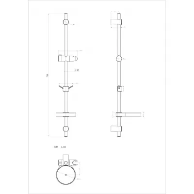 Стойка для душа Lemark с мыльницей (LM8105C)