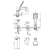 Смеситель для ванны и душа Lemark Bronx (LM3745BL)