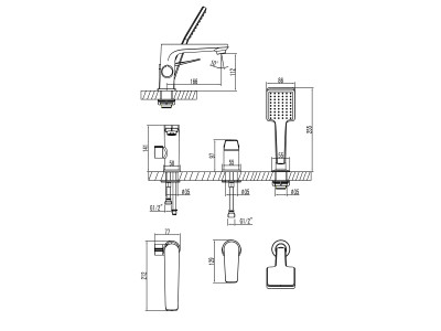 Смеситель для ванны и душа Lemark Bronx (LM3745BL)