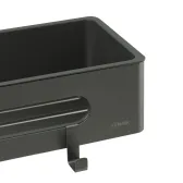 Полка для душа прямая Lemark SHELF LINE из нерж. стали с крючками, графит/вставка-пластик графит (9776045)