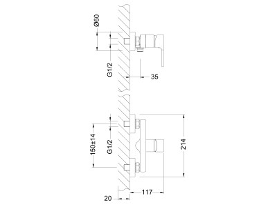 Смеситель для душа Lemark Aura (LM0603C)
