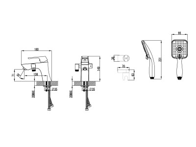 Смеситель на борт ванны Lemark Unit (LM4515C)