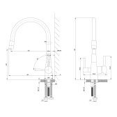 Смеситель Lemark для кухни с подключением к фильтру с питьевой водой Comfort (LM3075G-Beige)