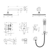 Душевая сиситема Lemark Ursus (LM7222BL)