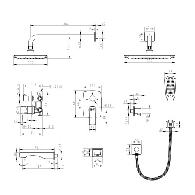 Душевая сиситема Lemark Ursus (LM7222BL)