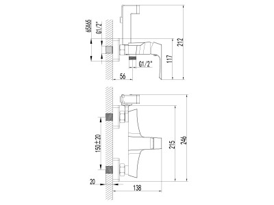 Смеситель гигиенический душ Lemark Unit (LM4518C)