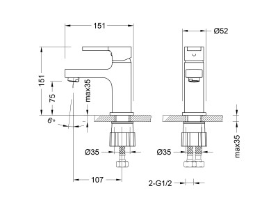 Смеситель для раковины Lemark Aura (LM0606C)
