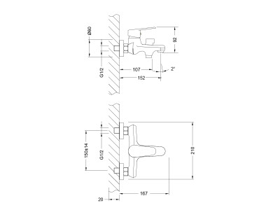 Смеситель для ванны Lemark Point (LM0314C)