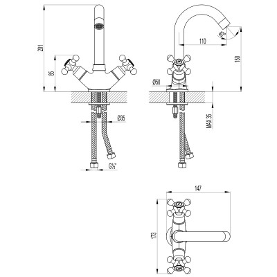 Смеситель Lemark Standard для раковины (LM2107C)