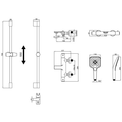 Смеситель Lemark Valday для ванны, термостатический (LMF-8142B-BL)