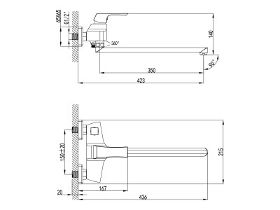 Смеситель для ванны Lemark Unit (LM4517C)