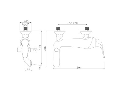 Смеситель для ванны Lemark Swan (LM5402BG)