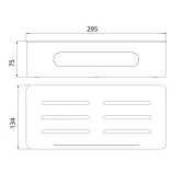 Полка для душа прямая Lemark SHELF LINE из нерж. стали с крючками, графит/вставка-пластик графит (9776045)