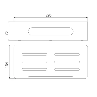 Полка для душа прямая Lemark SHELF LINE из нерж. стали с крючками, графит/вставка-пластик графит (9776045)