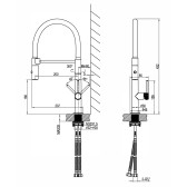 Смеситель Lemark Beluga для кухни с гибким изливом (LMF-8074B-GM)