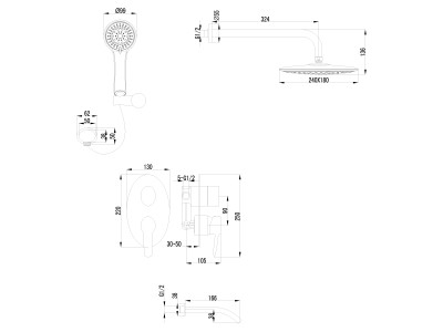 Душевая программа для ванны Lemark Atlantiss (LM3222C)