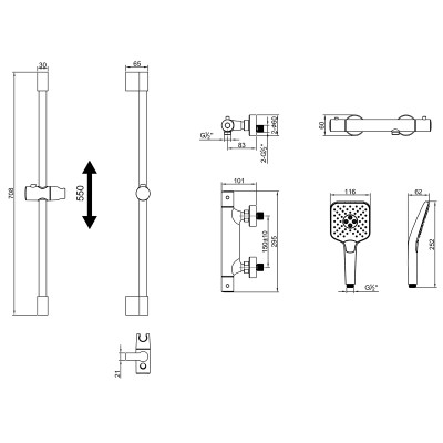 Смеситель Lemark Valday для душа, термостатический (LMF-8144B-BRG)