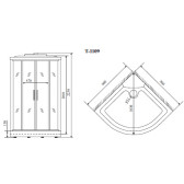 Душевая кабина Timo Comfort Fabric Glass 90*90*220  (T-8809F)