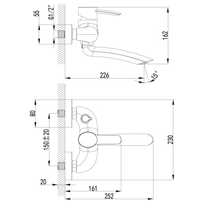 Смеситель для ванны Lemark Atlantiss (LM3214C)