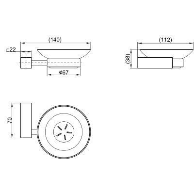 Мыльница Lemark VALDAY подвесная, сталь, стекло, брашированное золото (LMA-8131S-BRG)