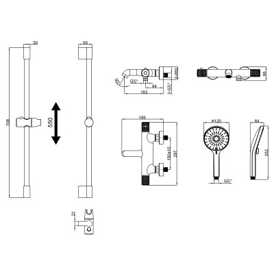 Смеситель Lemark Beluga для ванны, термостатический (LMF-8042B-BRLG)