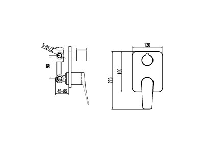 Смеситель Lemark Bronx для ванны и душа встраиваемый (LM3728GM)