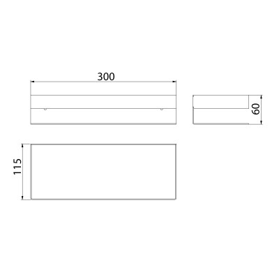 Полка для душа прямая Lemark SHELF LINE 300 мм из нерж. стали с крючками, черный (9772050)