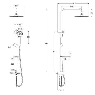 Душевой гарнитур Lemark  (LM8809C)