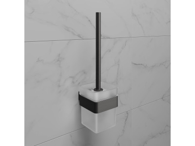 Ёршик для унитаза Lemark SMOOTH LINE с держателем, графит (9766021)