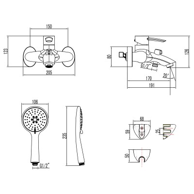Смеситель для ванны Lemark Atlantiss (LM3254C)
