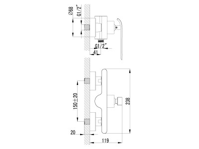 Смеситель для душа Lemark Melange (LM4903CW)