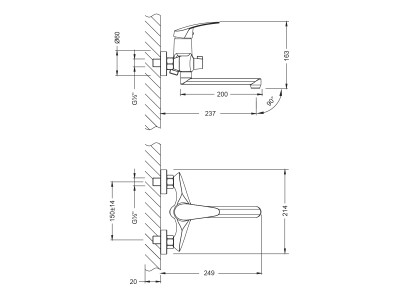 Смеситель для ванны Lemark Linara (LM0417C)