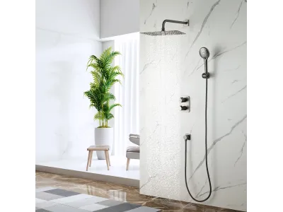 Смеситель Lemark Bronx для ванны и душа термостатический встраиваемый (LM3749GM)