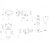 Смеситель Lemark Minima с гигиеническим душем, встраиваемый (LM3819C)