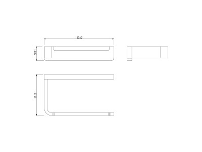 Держатель для туалетной бумаги  Lemark SMOOTH LINE открытый, чёрный матовый (9722008)