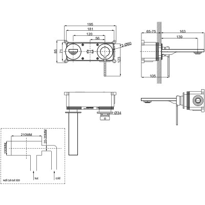 Смеситель Lemark Valday для раковины, встраиваемый (LMF-8133B-BL)