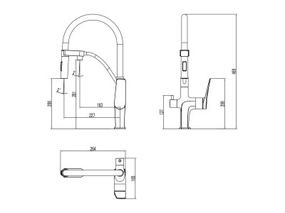Смеситель для кухни Lemark Bronx (LM3761BL)