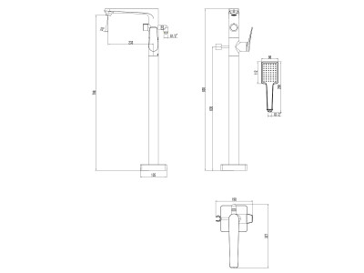 Смеситель для ванны и душа Lemark Bronx (LM3744GM)