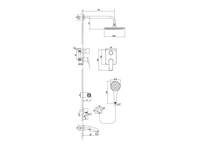 Душевая система Lemark Bronx встраиваемая (LM3722MW)