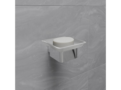 Мыльница Lemark SMOOTH LINE с держателем, хром (9741016)