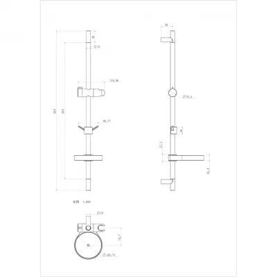 Стойка для душа Lemark с мыльницей (LM8103BL)
