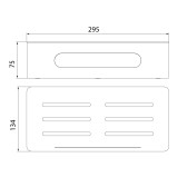Полка для душа прямая Lemark SHELF LINE из нерж. стали с крючками, черный/ вставка-пластик черный (9772044)